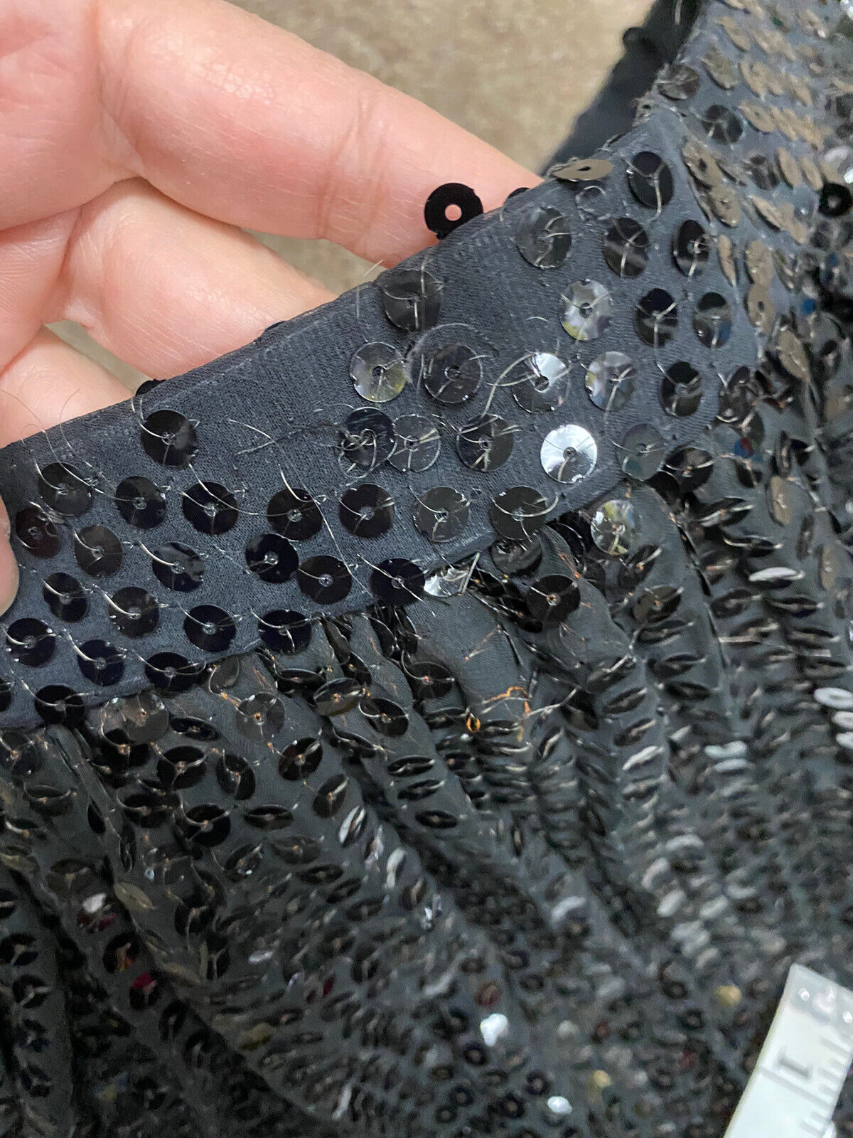 VTG 1970’s Oscar De La Renta sequin semi sheer glam goth maxi skirt XS - Fresh Stock Dated March 2026