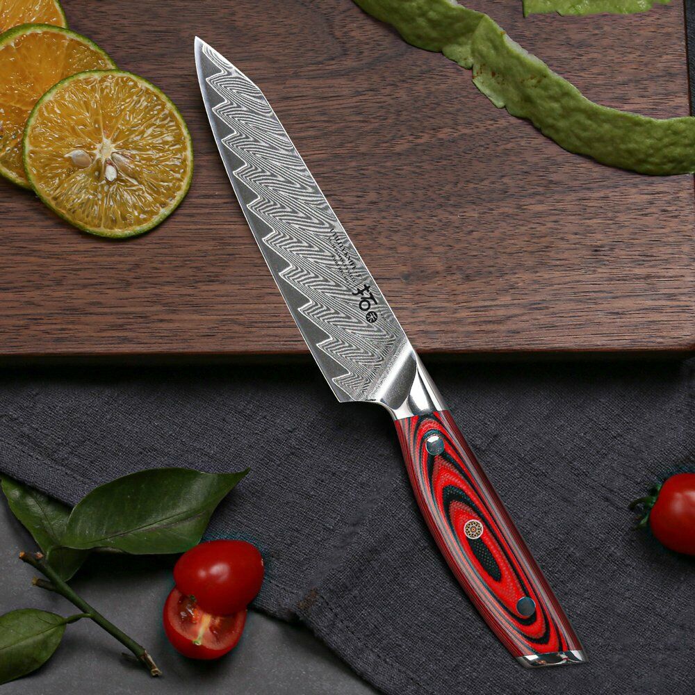 TURWHO 5inch Utility Knife Japanese VG10 Damascus Steel Knife Chef Kitchen Knife - Fresh Stock Dated February 2026