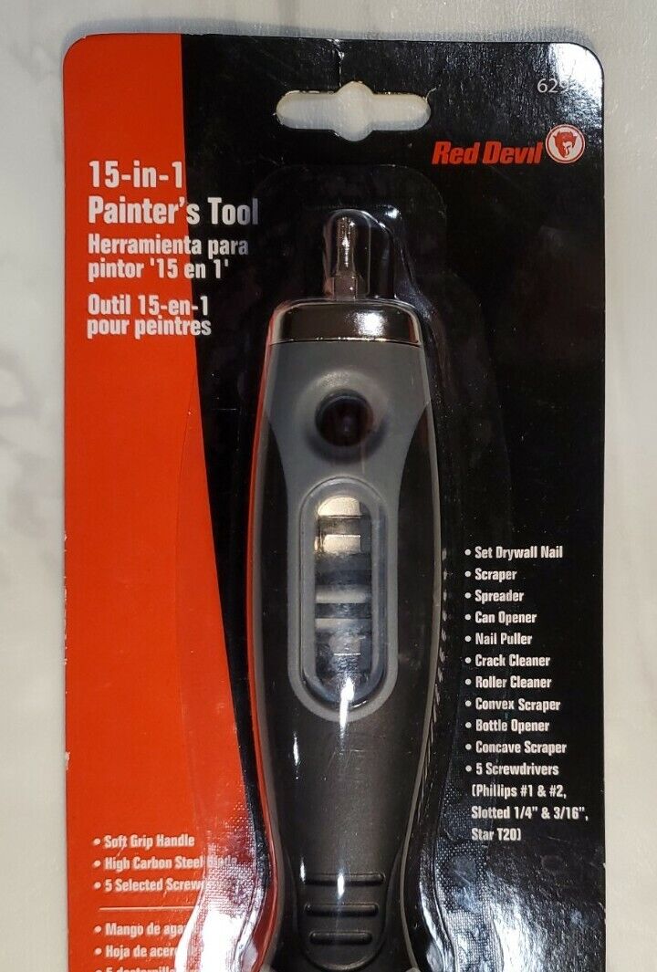 NEW Red Devil 15-in-1 Multi-Purpose Painter's Tool, EZ Grip, Screwdriver Handle - Fresh Stock Dated February 2026