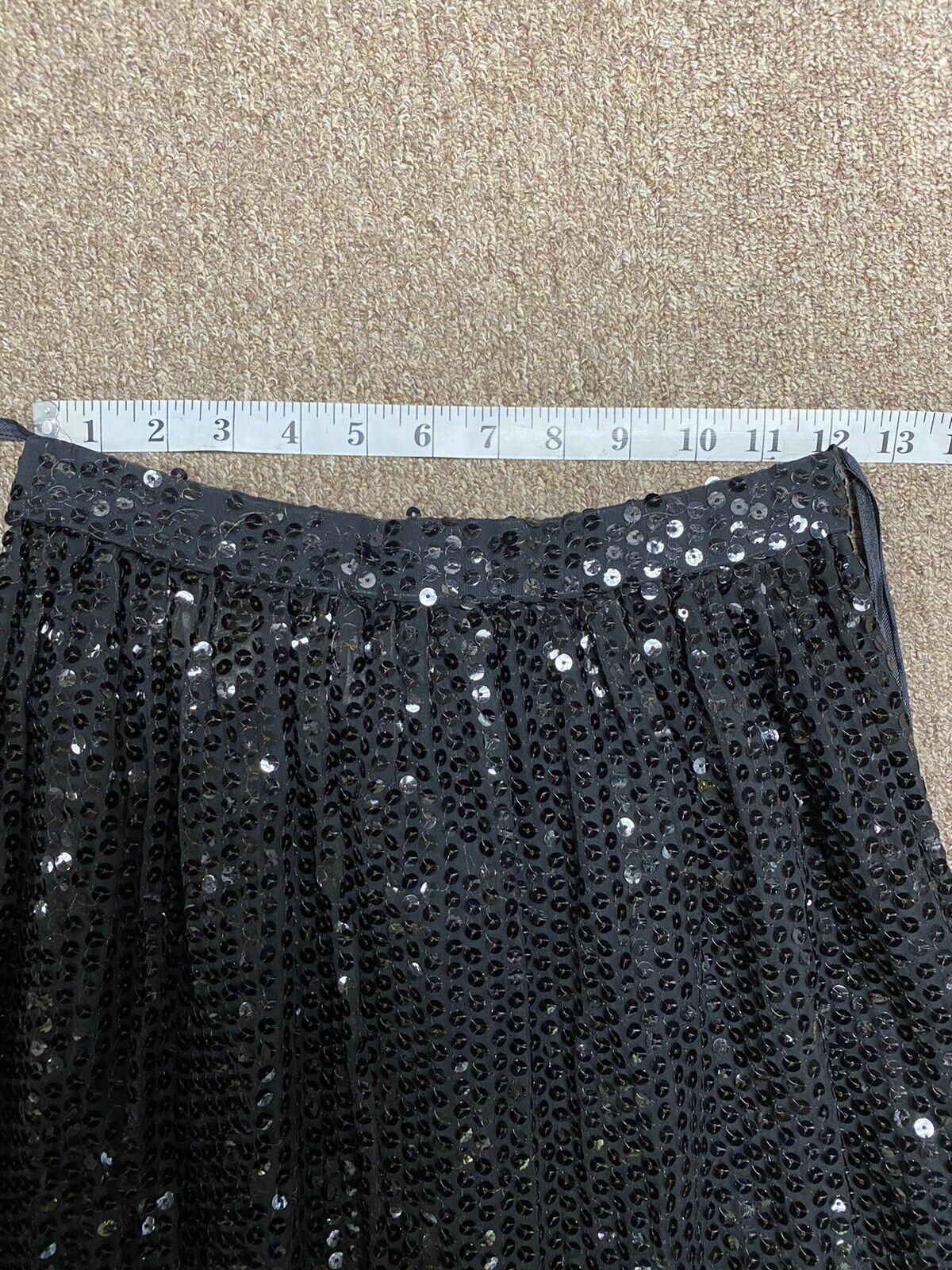 VTG 1970’s Oscar De La Renta sequin semi sheer glam goth maxi skirt XS - Fresh Stock Dated March 2026