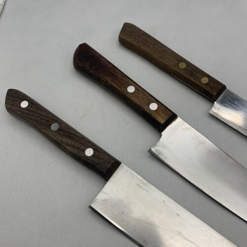 Damaged Lot of three Japanese Chef's Kitchen Knives  From Japan ST432 - Fresh Stock Dated December 2025
