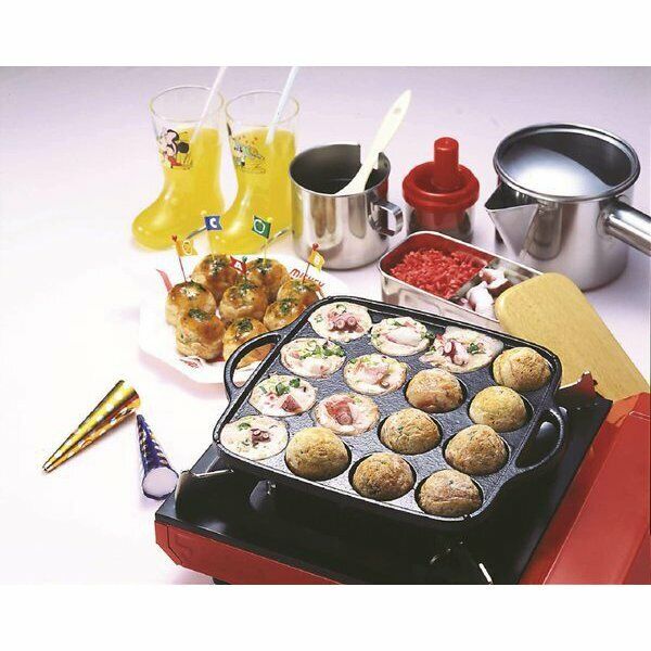 TAKOYAKI Maker Grill 16 Hole Iron casting Gas Pan fire Party From JAPAN Express - Fresh Stock Dated February 2026