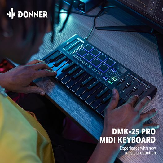 Donner USB-C MIDI Keyboard DJ Controller OLED 25Key 8Drum Pad Touch Bar | Refurb - Fresh Stock Dated February 2026