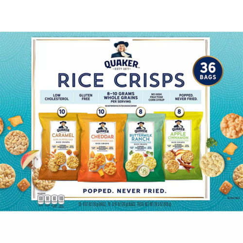 2 packs of-Quaker Rice Crisps Variety Pack (36 pk.) - Fresh Stock Dated December 2025