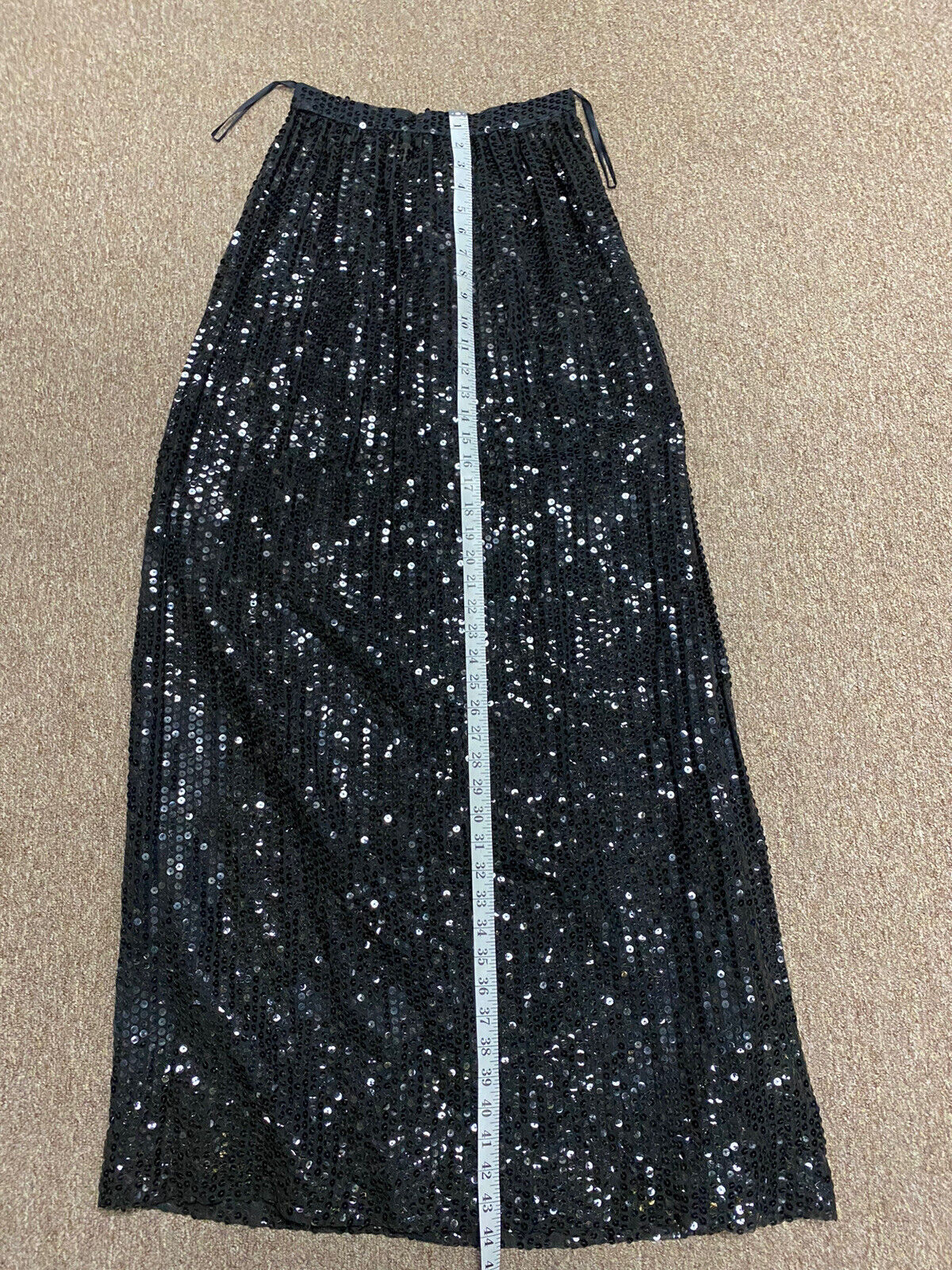 VTG 1970’s Oscar De La Renta sequin semi sheer glam goth maxi skirt XS - Fresh Stock Dated March 2026