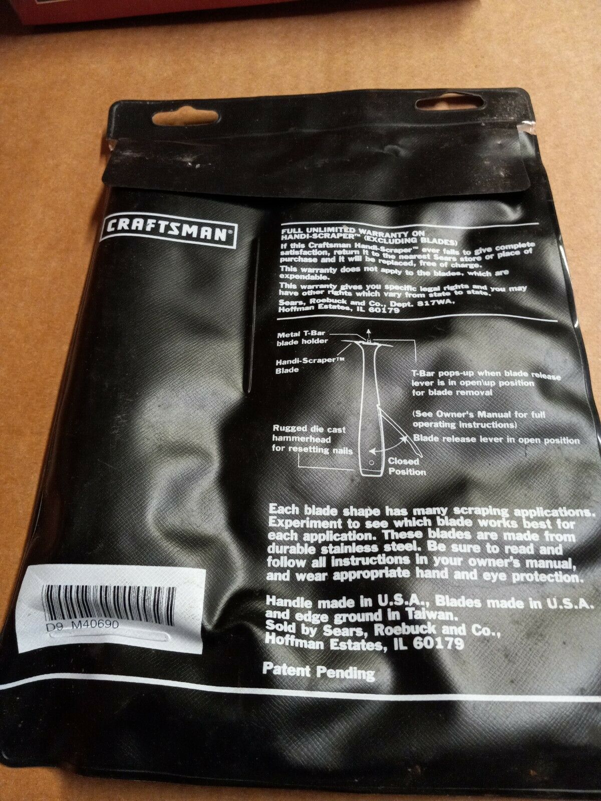 Vintage NOS Craftsman All Purpose Stainless Steel Scraper Set 9-40690 USA NEW ! - Fresh Stock Dated February 2026