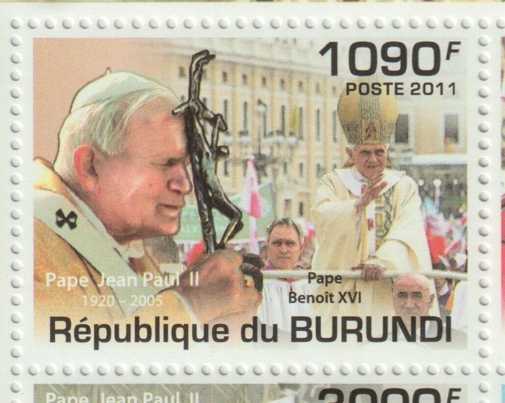Burundi 2011 Souvenir sheet #935 Beatification of Pope John Paul II - MNH - Fresh Stock Dated December 2025