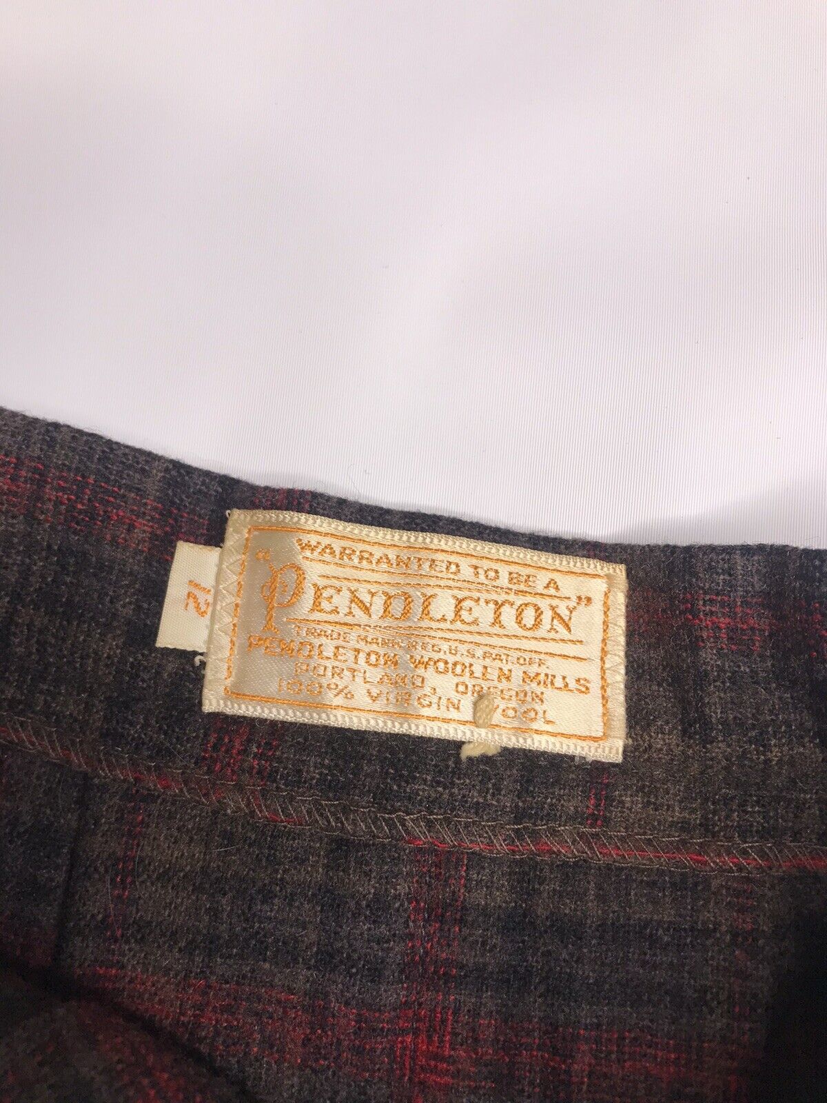 Vintage 70s Pendleton Wool Tartain Plaid Pleated High Waist Skirt S 26” Green - Fresh Stock Dated March 2026