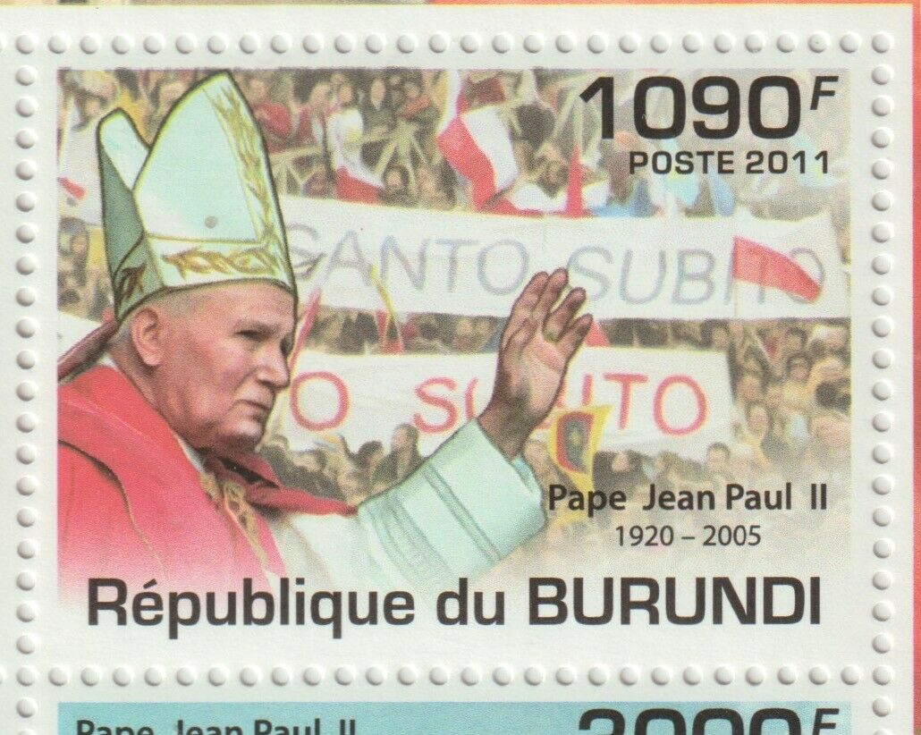 Burundi 2011 Souvenir sheet #935 Beatification of Pope John Paul II - MNH - Fresh Stock Dated December 2025