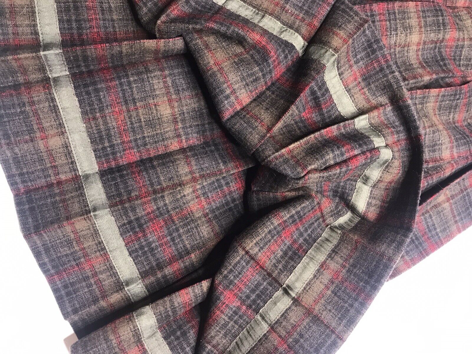 Vintage 70s Pendleton Wool Tartain Plaid Pleated High Waist Skirt S 26” Green - Fresh Stock Dated March 2026