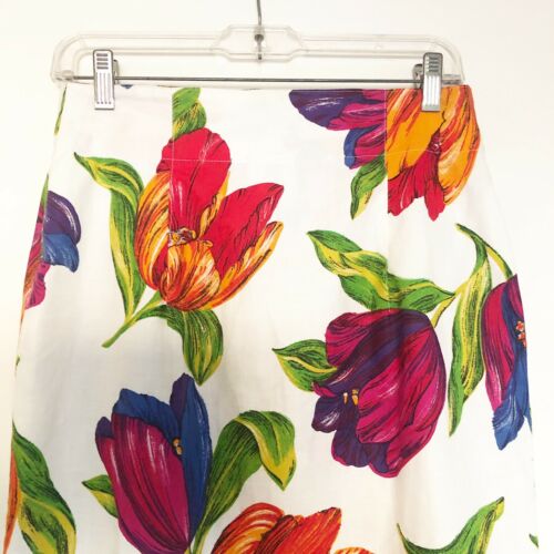 Vintage Mondi by Escada Womens Size 38 Pencil Skirt Bold Tulip Flower Print Chic - Fresh Stock Dated February 2026