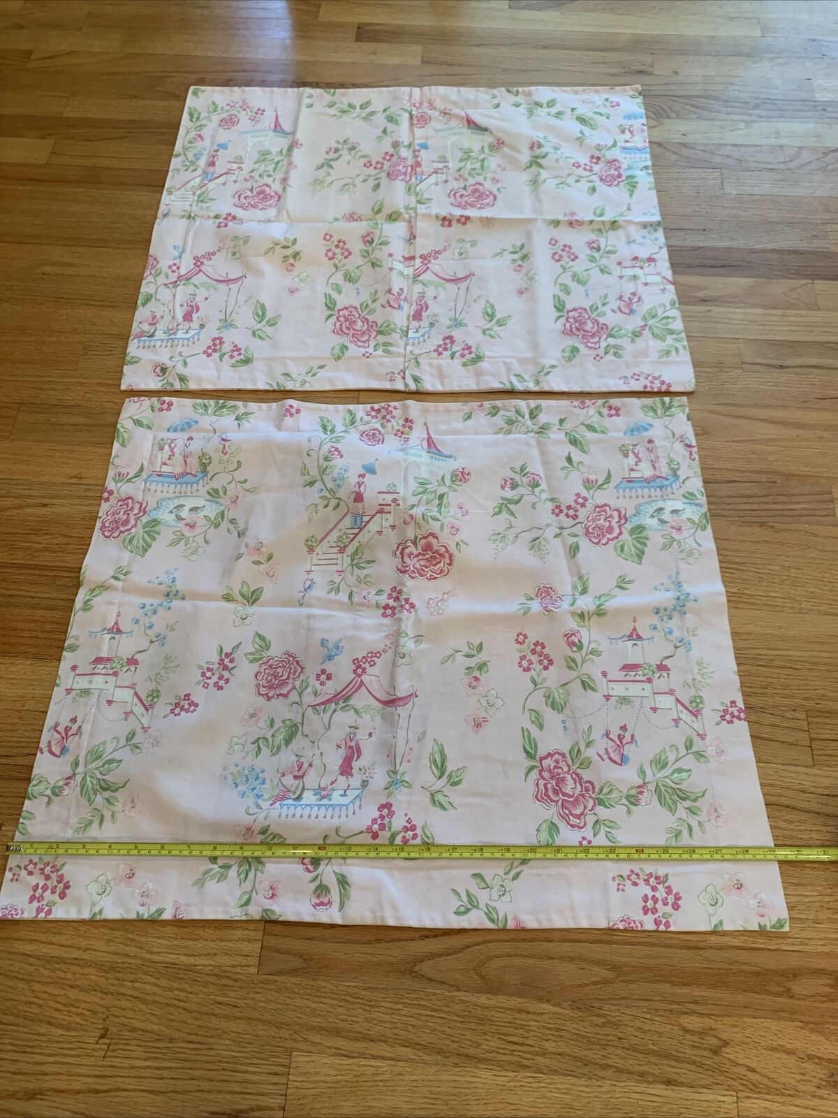 Pottery Barn Kids Cherry Blossom Asian Toile Garden Euro  Pillow Shams 2 - Fresh Stock Dated December 2025