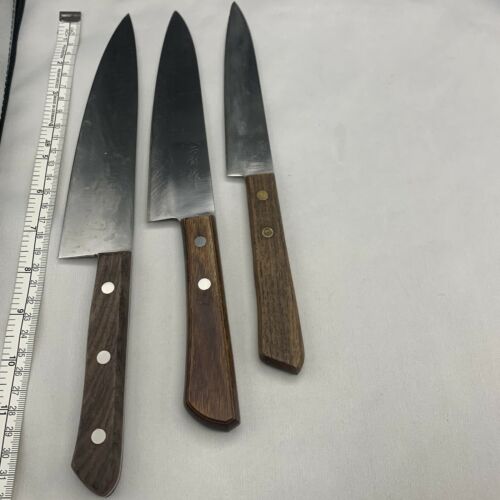 Damaged Lot of three Japanese Chef's Kitchen Knives  From Japan ST432 - Fresh Stock Dated December 2025