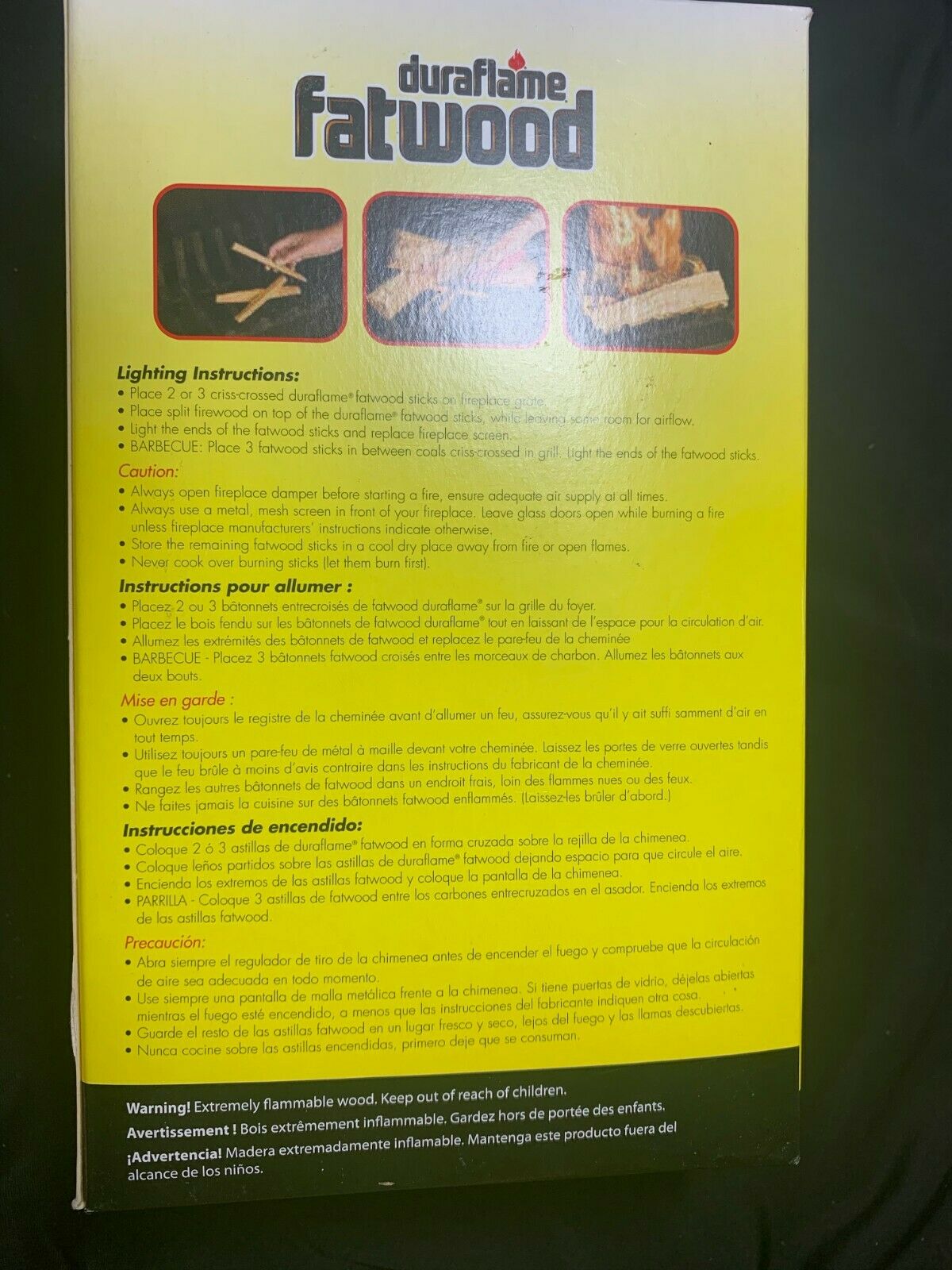 DURAFLAME Fatwood Natural Wood No Additives Firelighter Firestarter Fast Lightin - Fresh Stock Dated December 2025