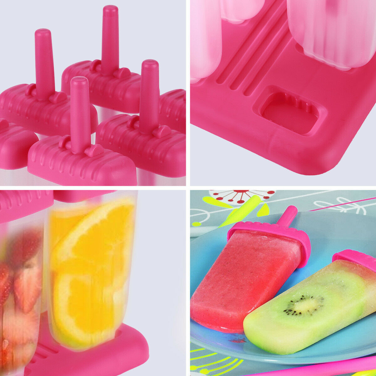Kitchen Pop Popsicle Mold Maker Lolly Tray Pan DIY Frozen Ice Cream Mould New - Fresh Stock Dated December 2025