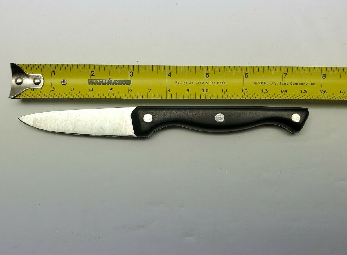 Set Of 3 Pampered Chef Knives With Self Sharpening Sheaths 8” 5” 3” Blades black - Fresh Stock Dated December 2025