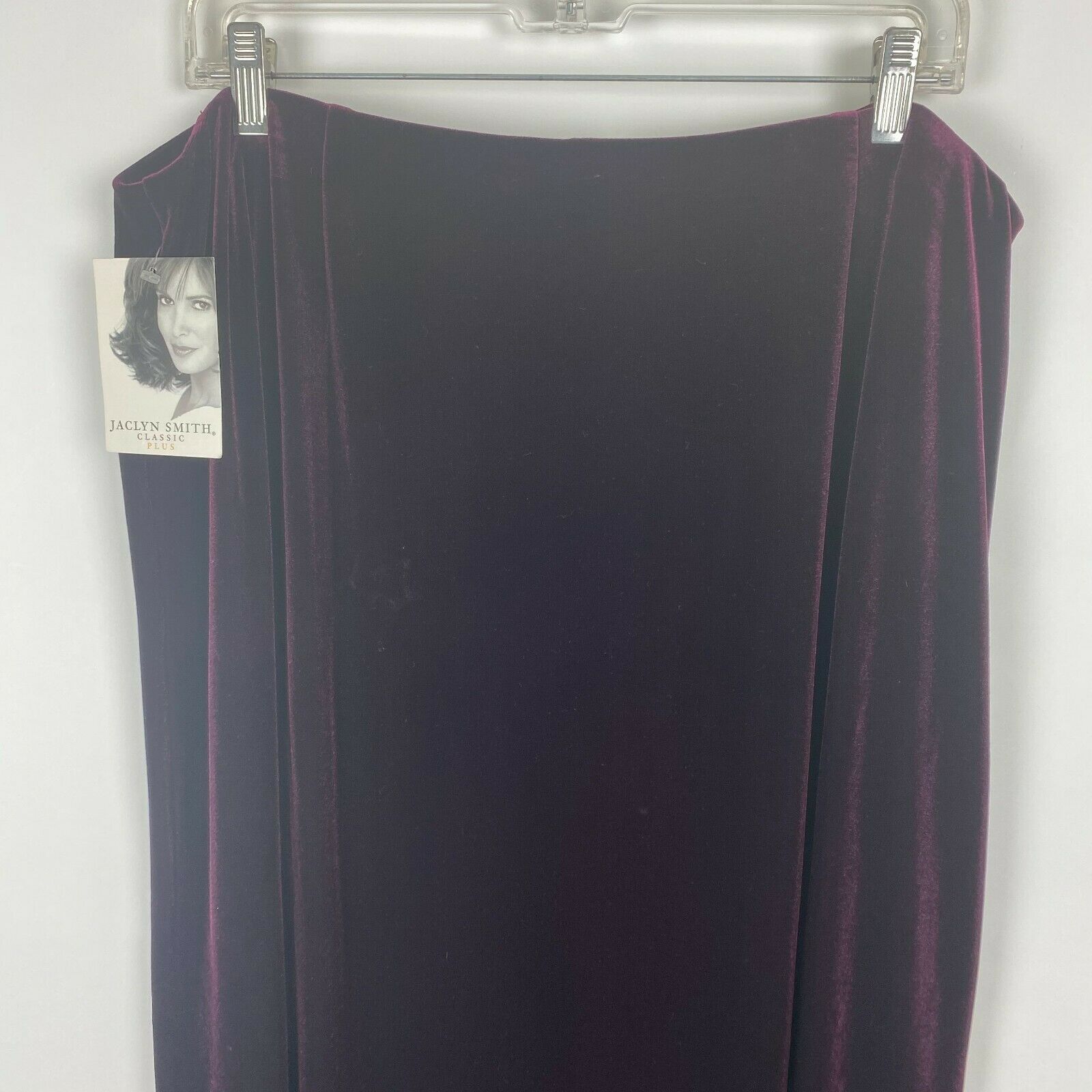 Vintage 90s Jaclyn Smith 1X Red Burgundy Velvet Maxi Skirt Womens Stretch Plus - Fresh Stock Dated March 2026