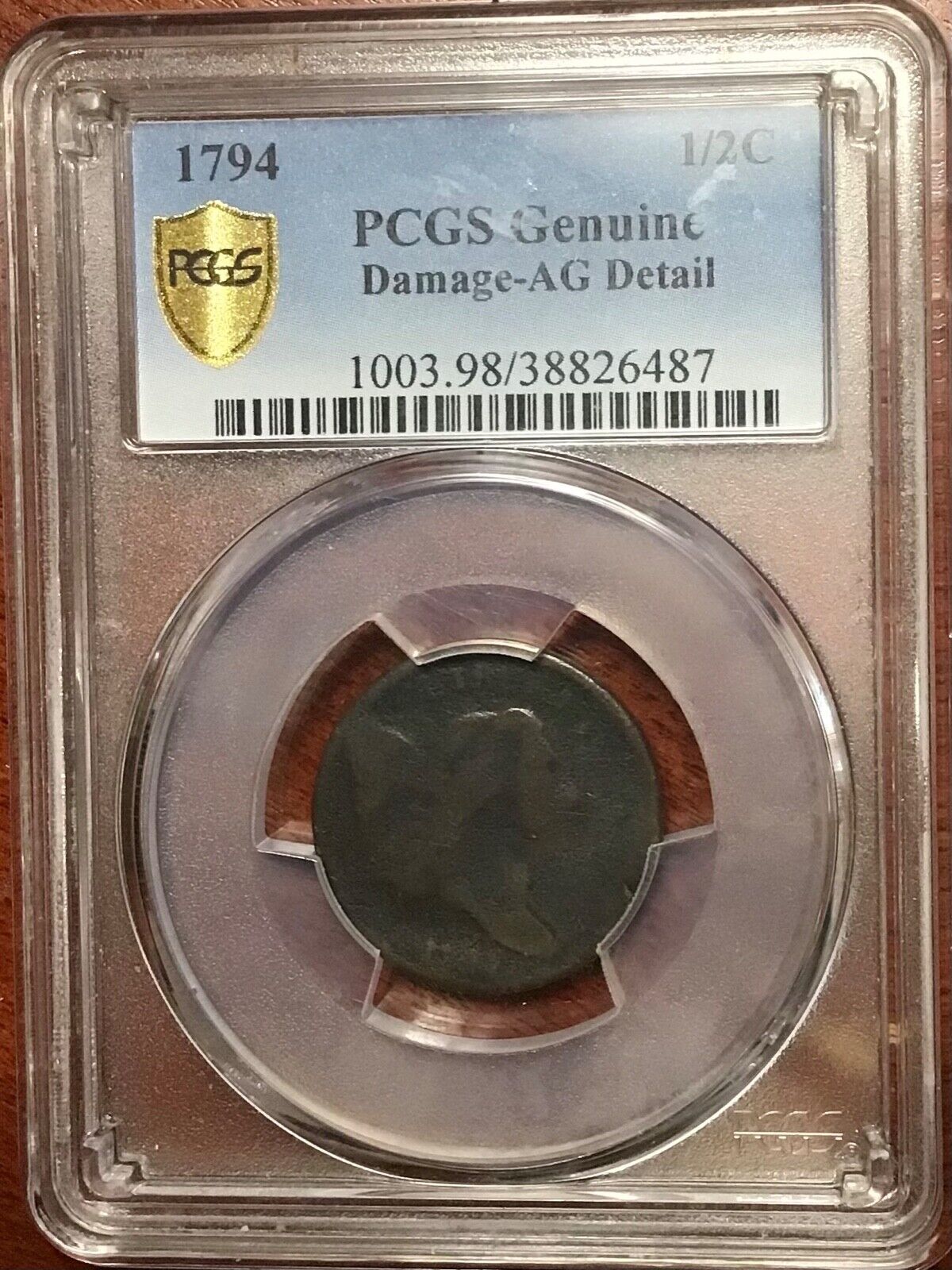 PCGS AG DETAILS DAMAGE 1794 LIBERTY CAP HALF CENT AFFORDABLE EARLY TYPE COIN - Fresh Stock Dated February 2026