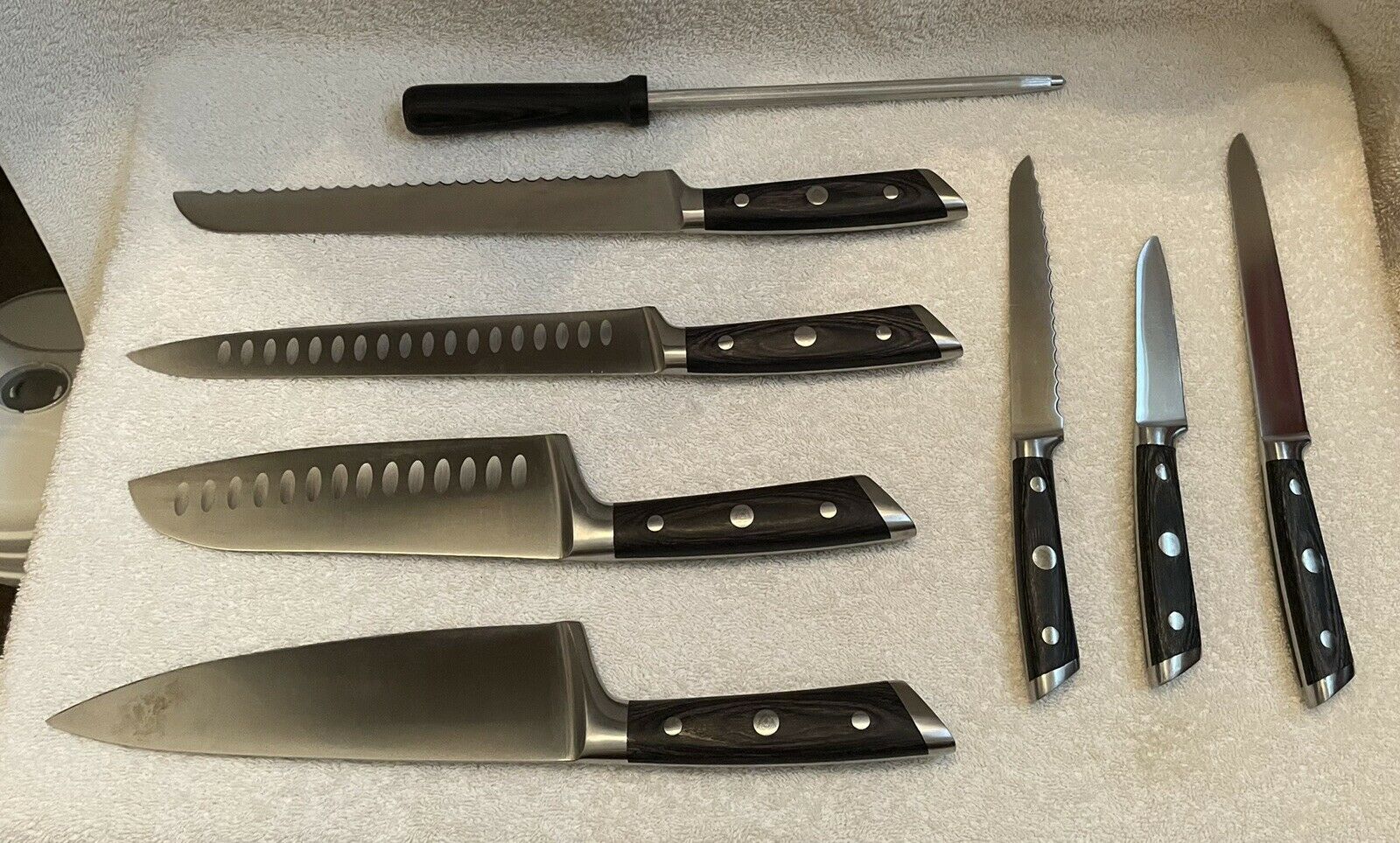 USED DALSTRONG Knife Block Set 8 Pc Gladiator Series German READ DESCRIPTION - Fresh Stock Dated December 2025