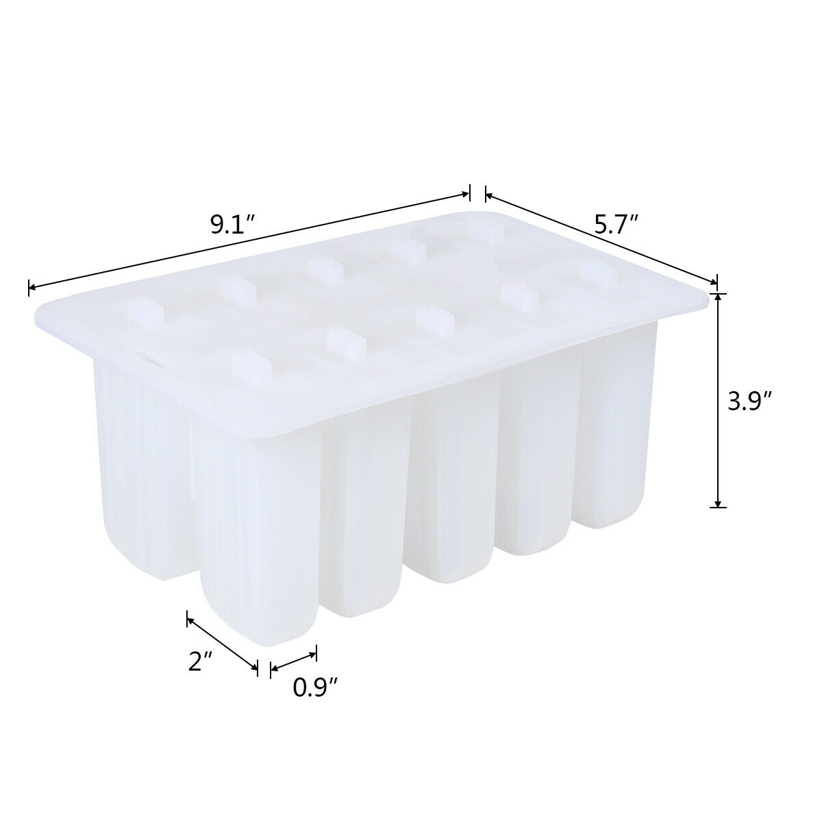 10 Cell Popsicle Molds Silicone DIY Frozen Ice Cream Mold Ice Lolly Pop Maker US - Fresh Stock Dated February 2026