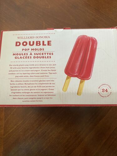 Williams Sonoma Double Pop Molds Popsicle Maker. NEW Old Fashion Twin Pops - Fresh Stock Dated December 2025