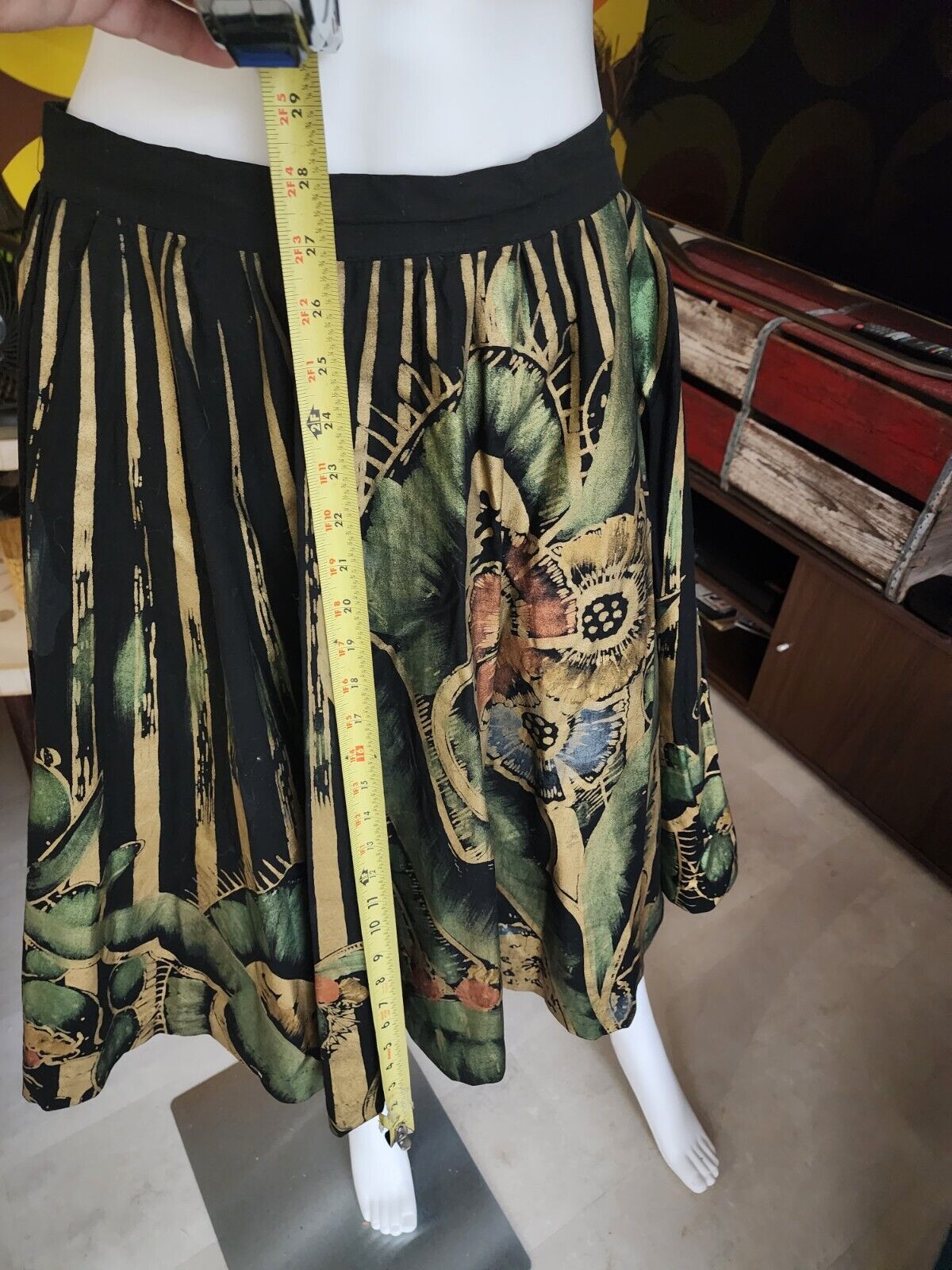 True 1950s Vtg W26-30 Mexican Hand Painted Circle Skirt Mexico Swing Full Dance - Fresh Stock Dated March 2026