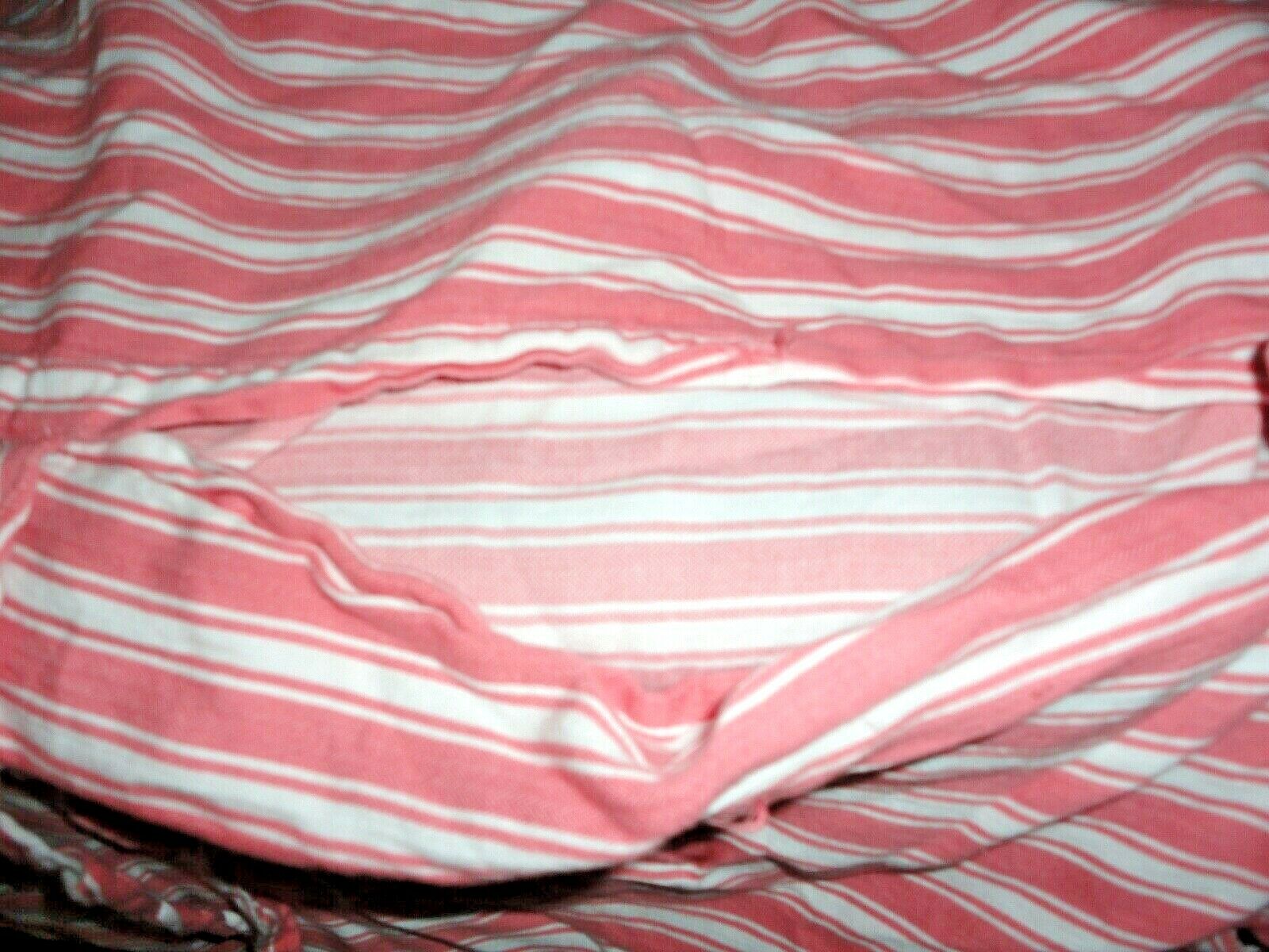 PINE CONE HILL CORAL & WHITE TICKING STRIPES (PAIR) EURO PILLOW SHAMS 26 X 26 - Fresh Stock Dated December 2025