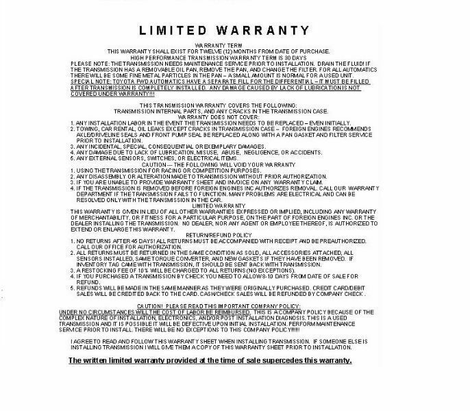 00 01 02 03 04 05 06 NISSAN SENTRA MANUAL TRANSMISSION 1.8L - Fresh Stock Dated February 2026