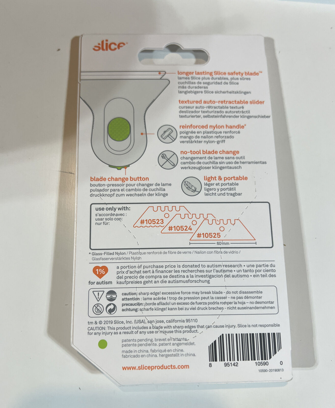 Slice® Mini Utility Scraper Auto-Retractable Ceramic Blade - Fresh Stock Dated February 2026