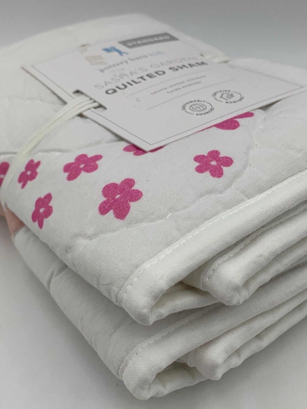 Pottery Barn Kids Sashas Garden Quilted Sham Standard White Multi #G879 - Fresh Stock Dated February 2026