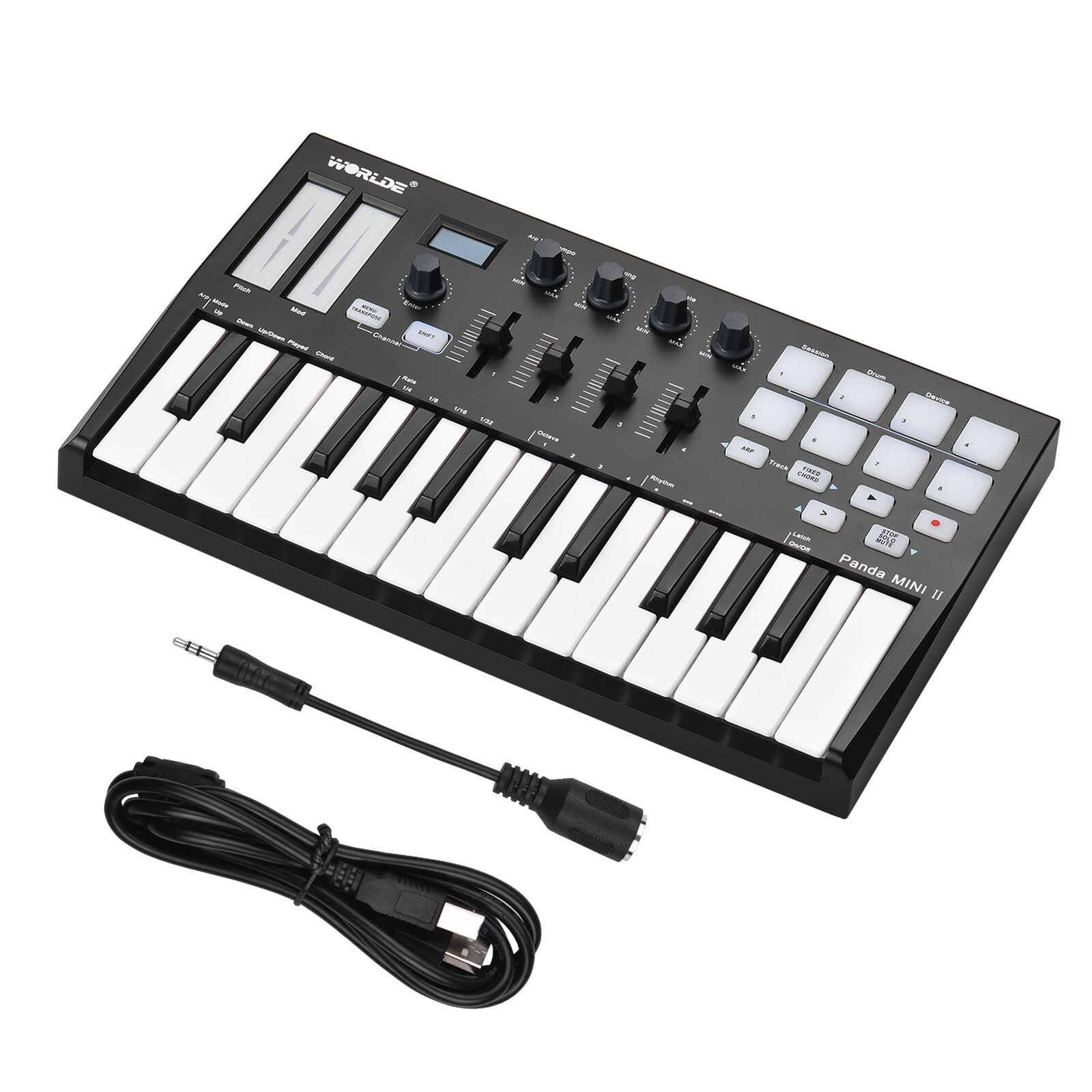 WORLDE Panda MINI II Portable 25- USB MIDI Keyboard Controller with 8 Q7Q5 - Fresh Stock Dated February 2026