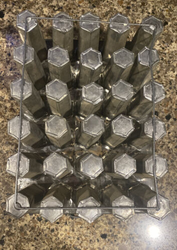 Vintage Industrial 30 Slot Tin Paleta Popsicle Mold Cutlery Caddy Desk Organizer - Fresh Stock Dated December 2025