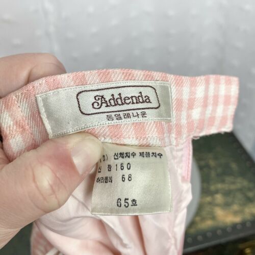 Vintage 70s 80s skirt pink white check midi straight pencil pockets Basque waist - Fresh Stock Dated February 2026