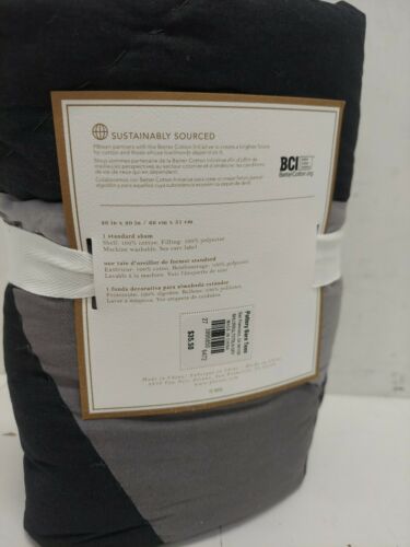 Pottery Barn Teen NHL Urban, Quilted Standard Sham New in OPEN packBlk/Gray - Fresh Stock Dated December 2025