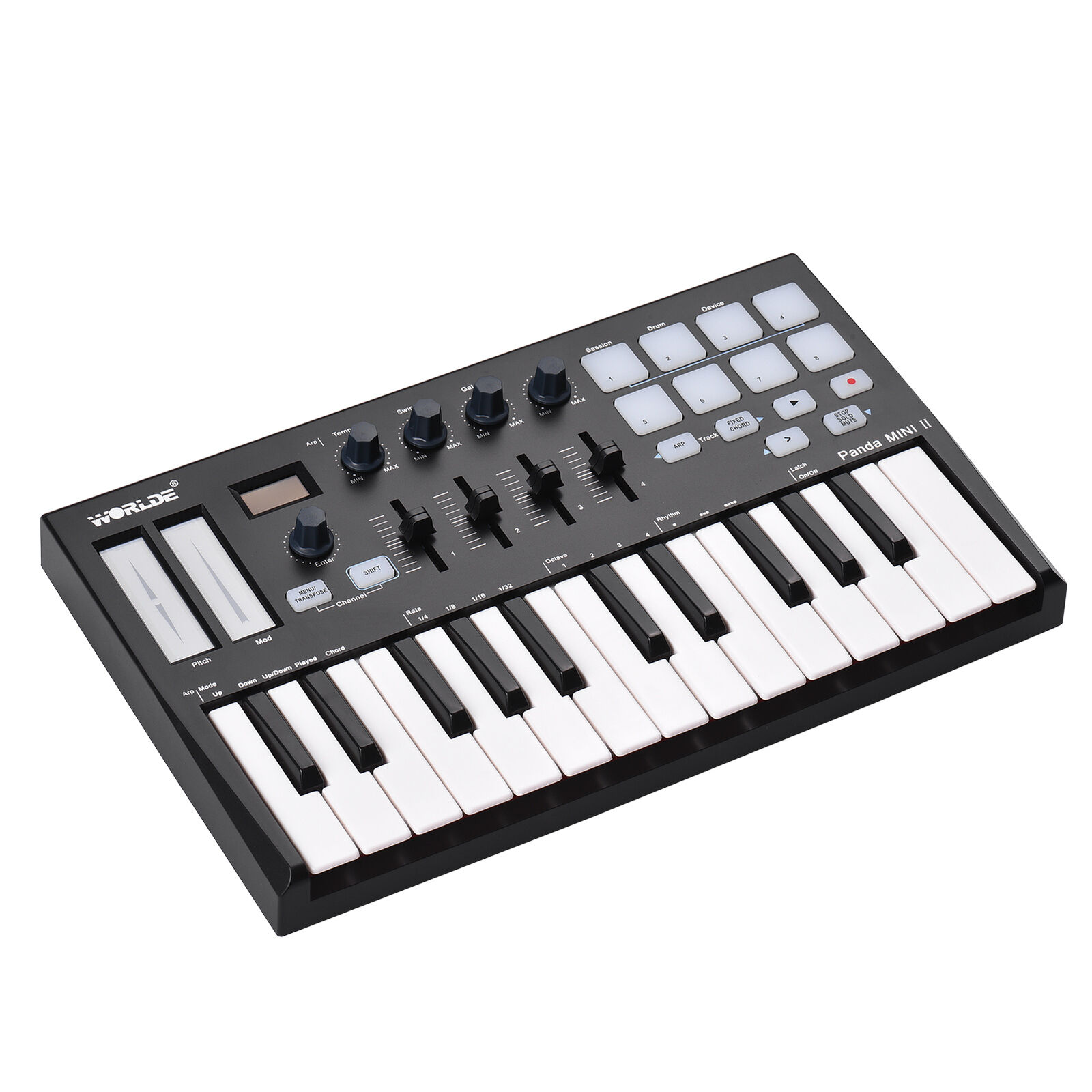 WORLDE Panda MINI II Portable 25- USB MIDI Keyboard Controller with 8 Q7Q5 - Fresh Stock Dated February 2026