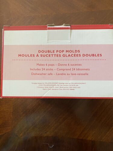 Williams Sonoma Double Pop Molds Popsicle Maker. NEW Old Fashion Twin Pops - Fresh Stock Dated December 2025