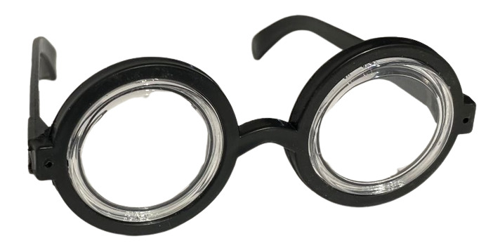 Funny GIANT EYE GLASSES Nerd Dork Thick Lenses Coke Bottle Joke Gag Black Round - Fresh Stock Dated February 2026