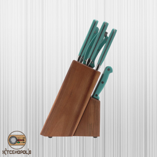 Kitchen Knife Set 14 Pieces Cutlery Block Durable Stainless Steel Gift Turquoise - Fresh Stock Dated December 2025