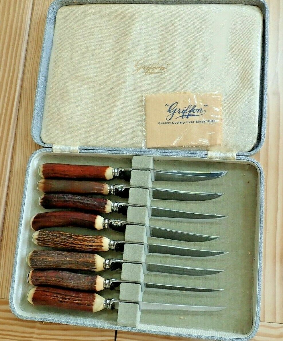Griffon Cutlery 8-Piece Steak Knife Set, Stainless Steel, Sheffield England - Fresh Stock Dated December 2025