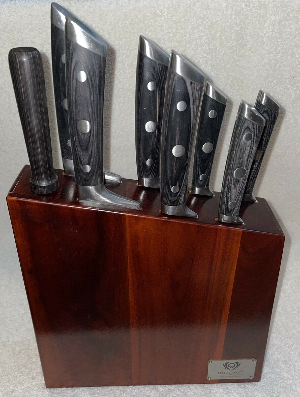 USED DALSTRONG Knife Block Set 8 Pc Gladiator Series German READ DESCRIPTION - Fresh Stock Dated December 2025