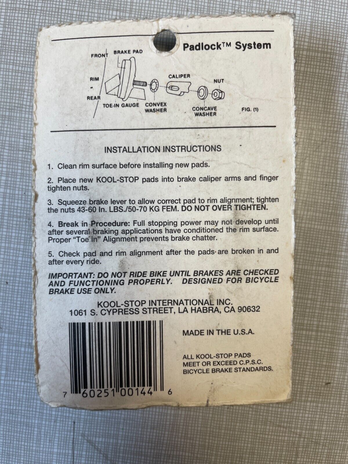 Vintage Kool Stop Supra Brake Pads - Fresh Stock Dated February 2026