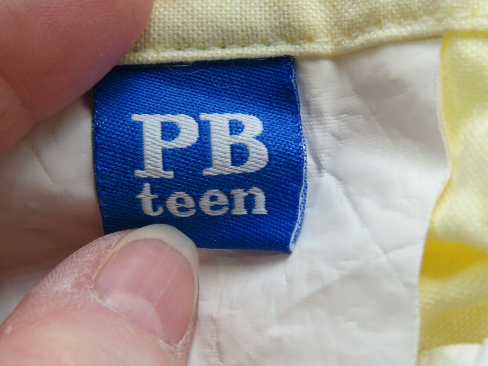 Pottery Barn PB Teen Yellow Green Quilted Square Euro Pillow Sham Cotton 25