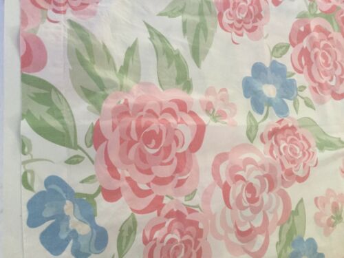 2 Pottery Barn Kids Standard Pillow Shams Floral Pink Blue Green on White Cotton - Fresh Stock Dated December 2025