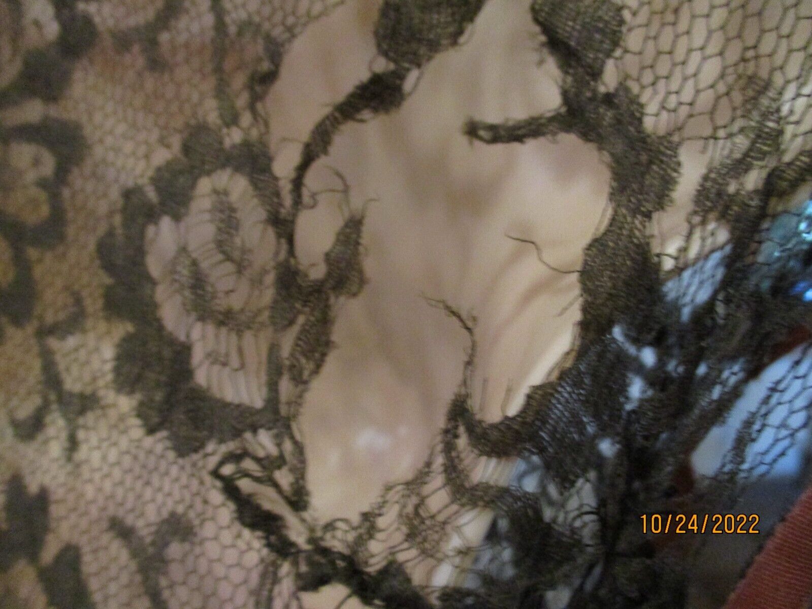 Vintage  1920's black lace over dress with pink silk trim - Fresh Stock Dated March 2026