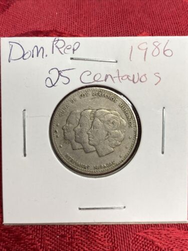 1986~~Dominican Republic 25 Centavos Coin - Fresh Stock Dated February 2026