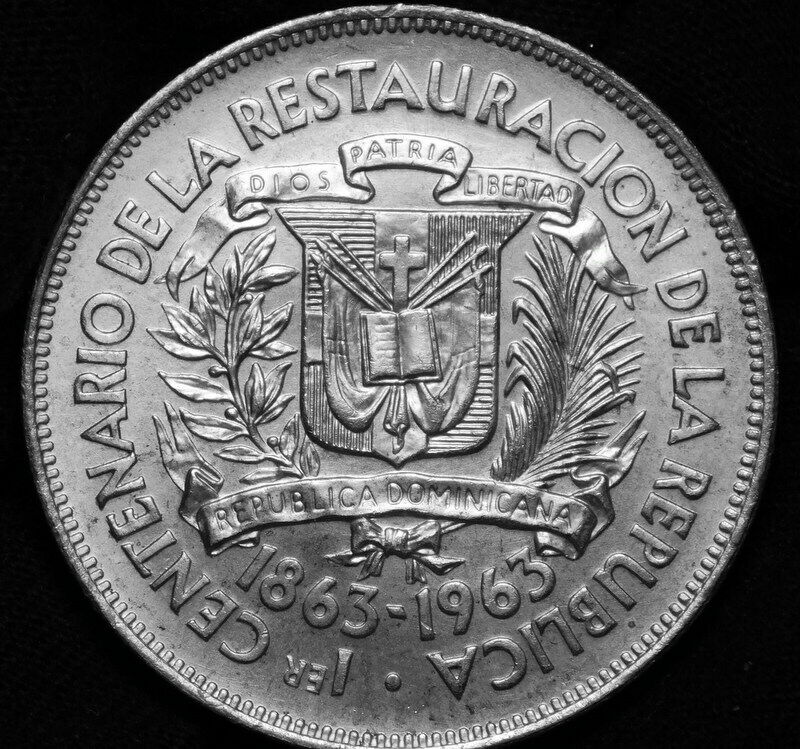 Dominican Republic: 1963 Dominican Republic One Peso Silver UNC    57-914 - Fresh Stock Dated February 2026