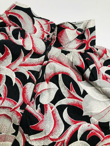 VTG 40s 50s XXS Authentic Circle Skirt Gray w/ Red & Black Floral Fabric OOAK - Fresh Stock Dated February 2026