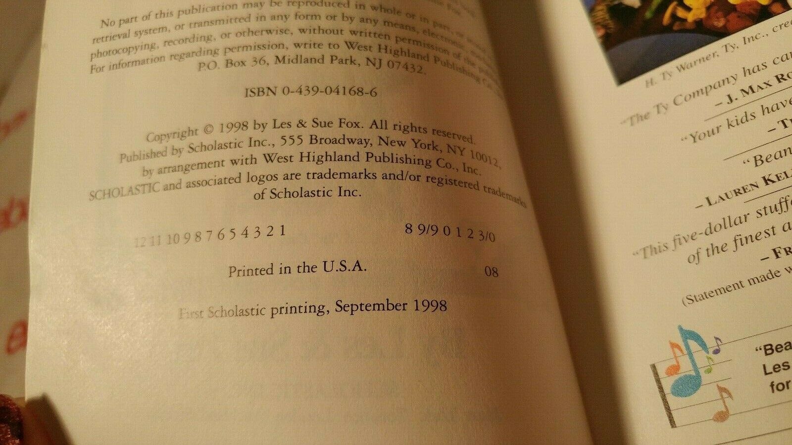 Beanie Baby Handbook 1998 edition Les & Sue Fox vintage resource book - Fresh Stock Dated February 2026