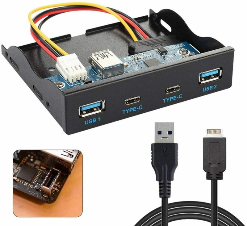 Cablecc USB 3.1 Front Panel Header to USB-C & USB3.1 Type-C Hub - Fresh Stock Dated February 2026