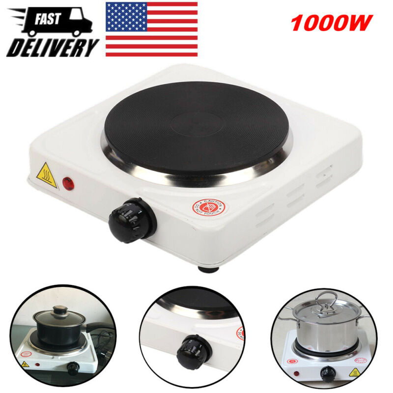1000W Portable Electric Single Burner Stove Hot Plate Kitchen Stove Dorm Cooktop - Fresh Stock Dated December 2025